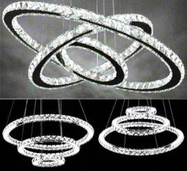 3 Ring Crystal Chandelier - NEW